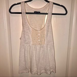 Cream/lace delicate tank top